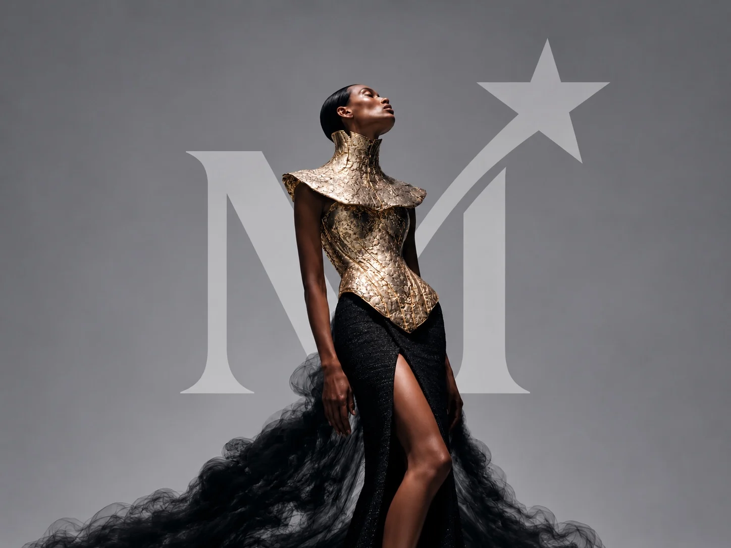 Black and gold editorial monogram